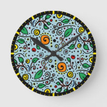 Padrões de Flor, cor de laranja, Berry no Teal -