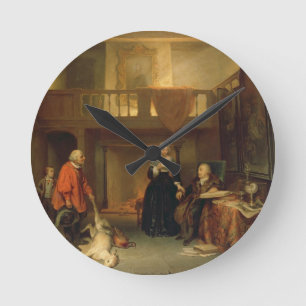 Relógio Redondo Pagando o Tithe (óleo no painel)