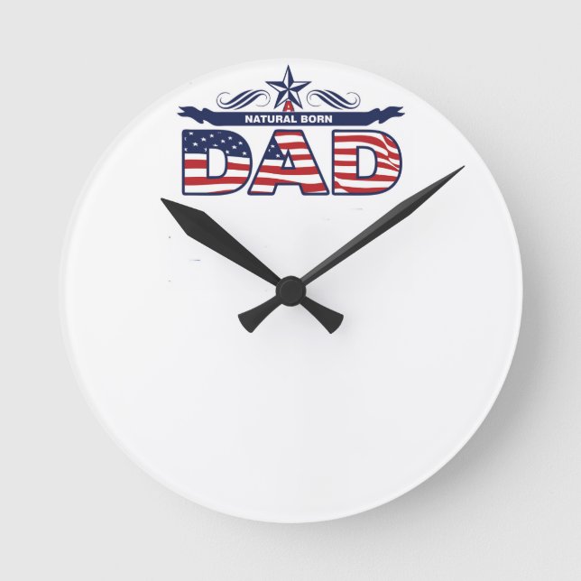 Relógio Redondo Pai, pai, um pai nascido natural (Frente)