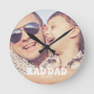 Relógio Redondo Pai Radical Est. Foto Retro
