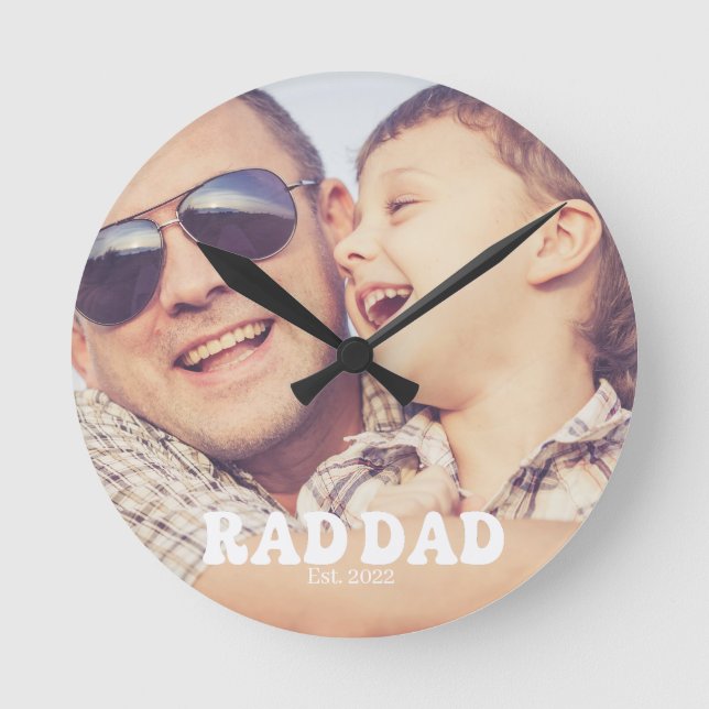 Relógio Redondo Pai Radical Est. Foto Retro (Frente)