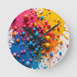 Relógio Redondo Paint Splatter Clock