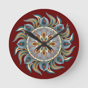 Relógio Redondo Painterly Mandala