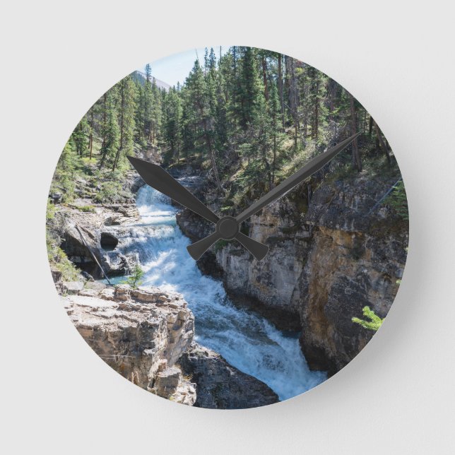 Relógio Redondo Paisagem em Cascata, Stanley Falls (Frente)