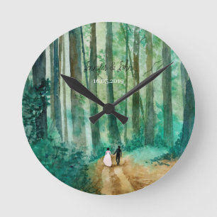 Relógio Redondo Paisagem florestal natural