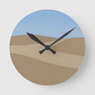 Relógio Redondo Paisagem Minimalista das Dunas do Deserto