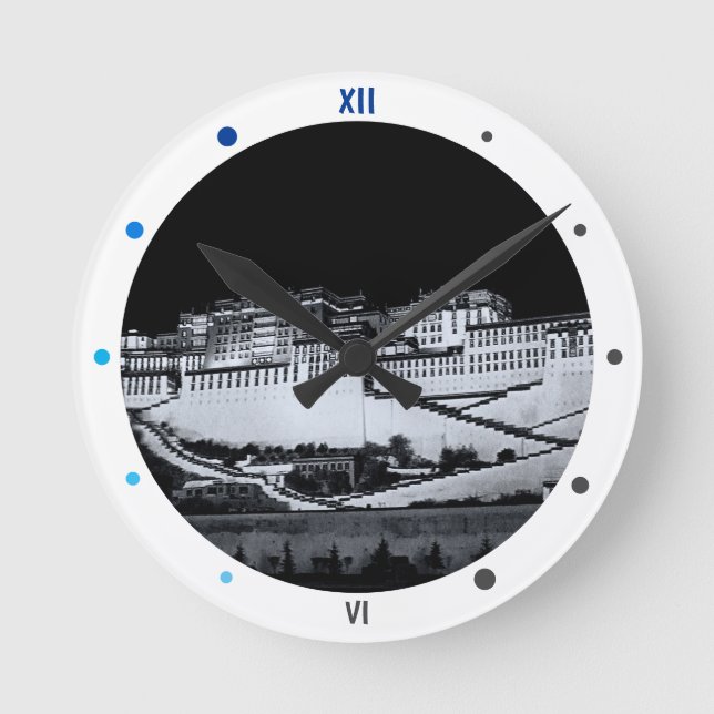 Relógio Redondo Palácio de Potala, Lhasa à noite, Tibete (relógio) (Frente)