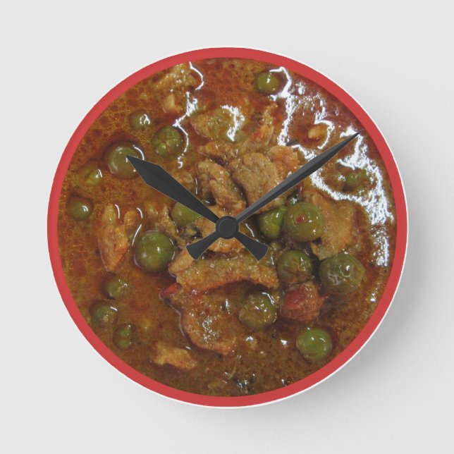 Relógio Redondo Panang Thai Curry [พะแนง] ... Thailand Street Food (Frente)