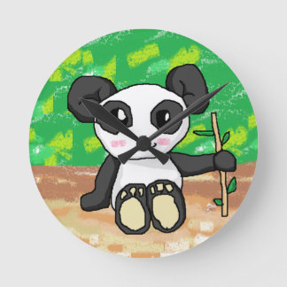 Relógio Redondo panda de desenho animado fofo