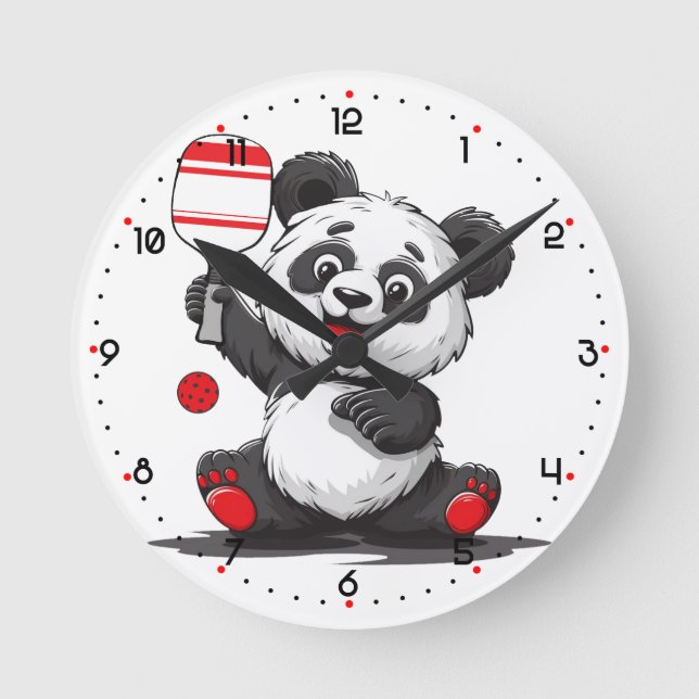 Relógio Redondo Panda Paddle Tempo Pickleball  (Frente)