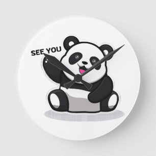 Relógio Redondo panda pequeno fofo