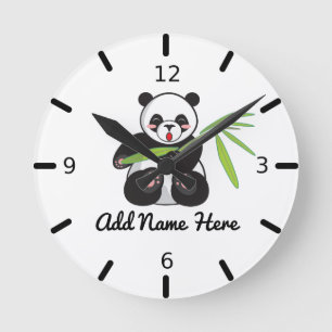 Relógio Redondo Panda Personalizada Bonita