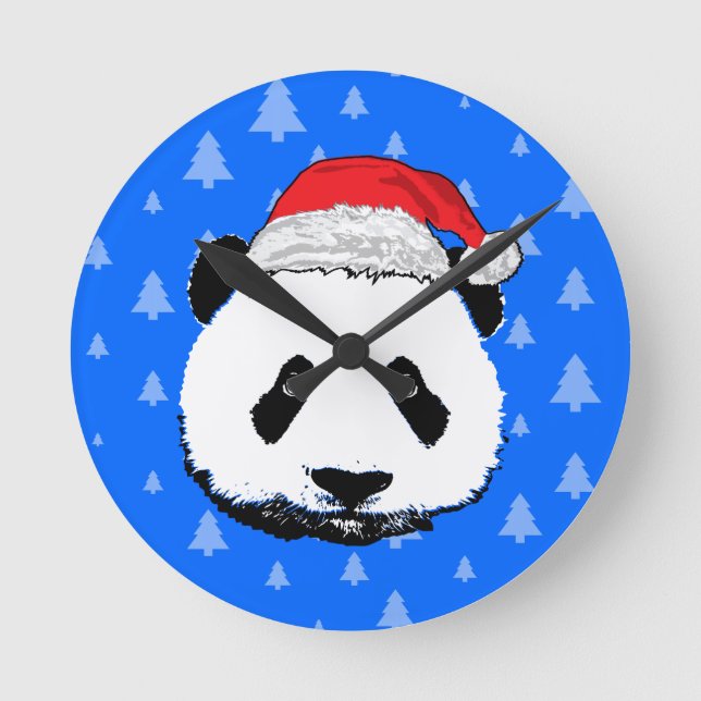 Relógio Redondo Panda X-Mas (Frente)