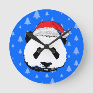 Relógio Redondo Panda X-Mas