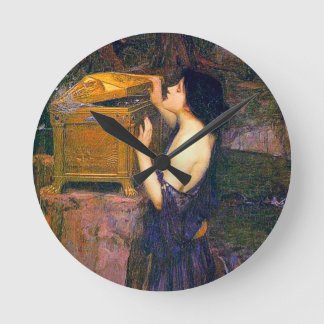 Relógio Redondo Pandora por John William Waterhouse