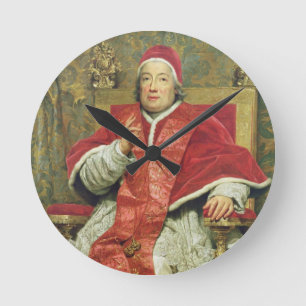 Relógio Redondo Papa Clemente XIII (1693-1769) (óleo em canvas)