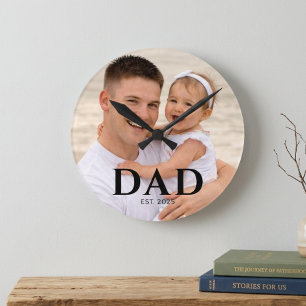 Relógio Redondo Papai Estabeleceu o Dia dos Pais com Foto
