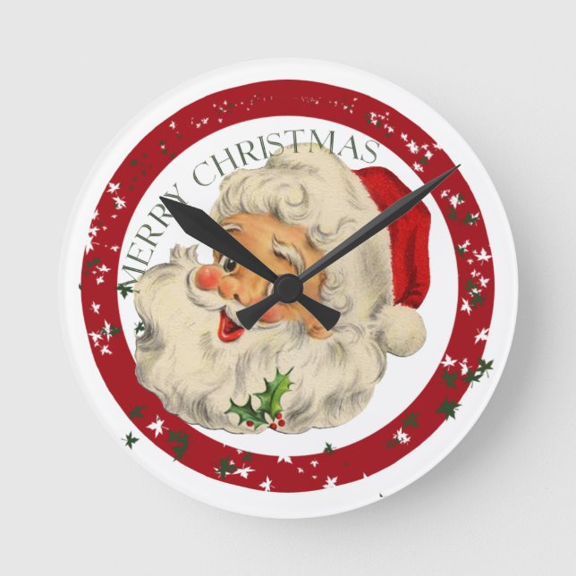 Relógio Redondo Papais noeis engraçados ~ Wall Clock (Frente)