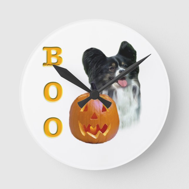 Relógio Redondo Papillon Halloween BOO (Frente)