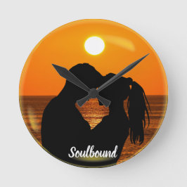 Relógio Redondo Par Celebrar o Dia dos Namorados Casal com Foto & 