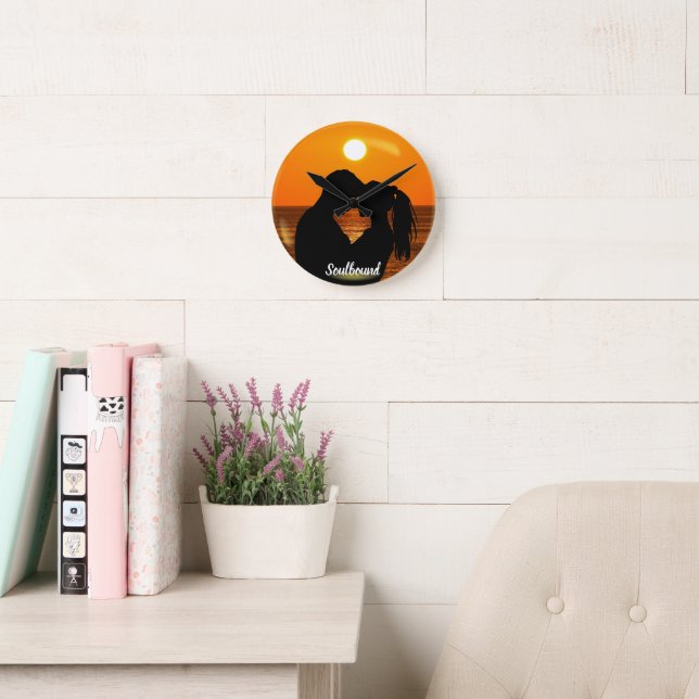 Relógio Redondo Par Namorado Soulbound no Dia dos Namorados Foto & (Sala de leitura)