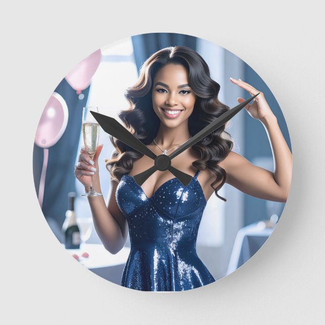 Relógio Redondo Parabéns de terceiros (Frente)