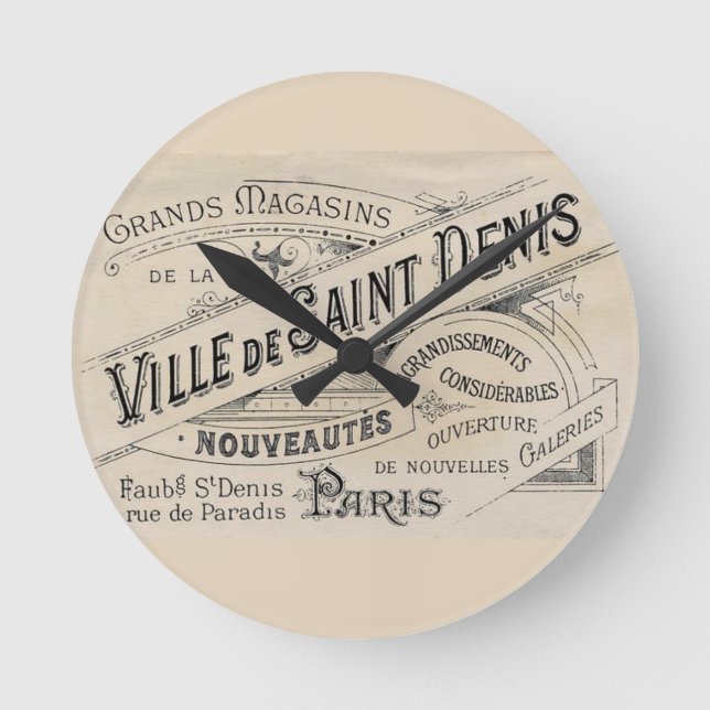 Relógio Redondo Paris, France Clock (Frente)