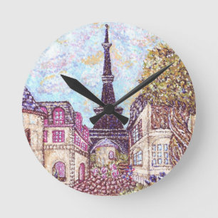 Relógio Redondo Paris inspirou a paisagem urbana com a Torre Eiffe