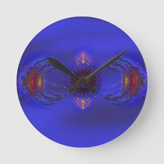 Relógio Redondo Parte intemporal Ajna do tempo dos azuis bonitos (Frente)