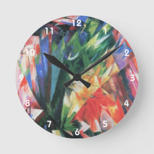 Relógio Redondo Pássaros (Vogel) por Franz Marc, Arte Cubismo Vint