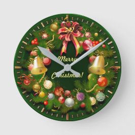 Relógio Redondo Passo de Natal Clássico com Mensagem Personalizada
