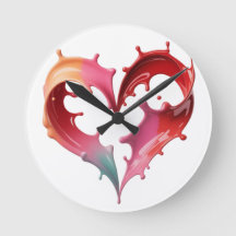 Pastel Heart Wall Clock