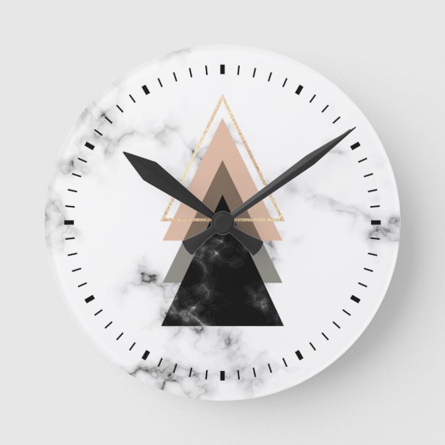 Relógio Redondo Pastel Marble Print Design (Frente)