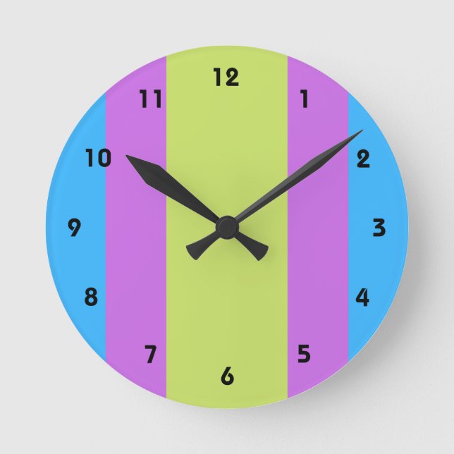 Relógio Redondo Pastelrino Modern Colour Block (Frente)
