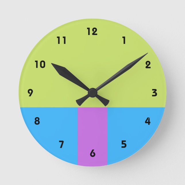 Relógio Redondo Pastelrino Modern Colour Block (Frente)