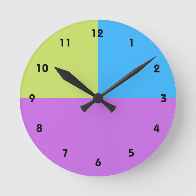 Relógio Redondo Pastelrino Modern Colour Block (Frente)
