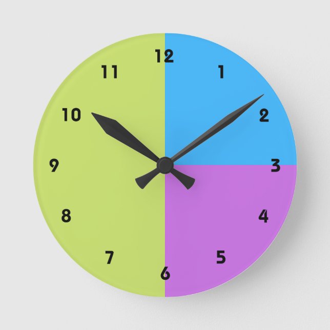 Relógio Redondo Pastelrino Modern Colour Block (Frente)