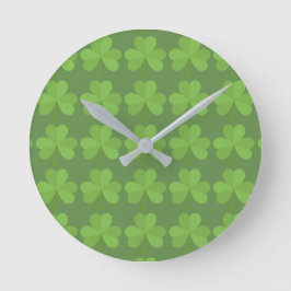 Relógio Redondo Patrick Ireland Shamrock Irish Clover Pattern