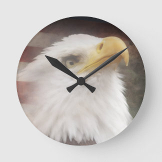Relógio Redondo Patriotic Eagle Wall Clock – American Decor