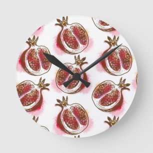 Relógio Redondo Pattern with pomegranate