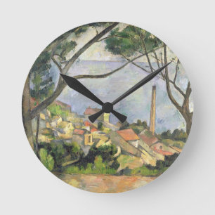 Relógio Redondo Paul Cezanne o mar no l'Estaque, 1878