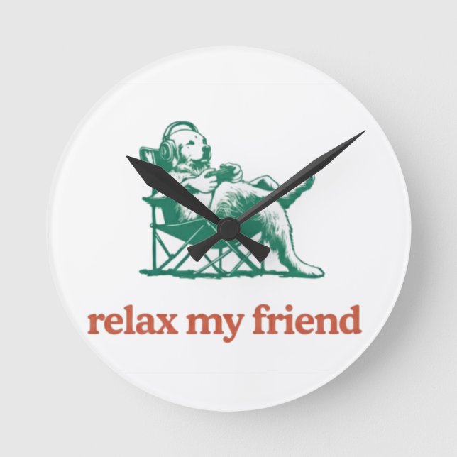 Relógio Redondo Paws & Headsets (Frente)