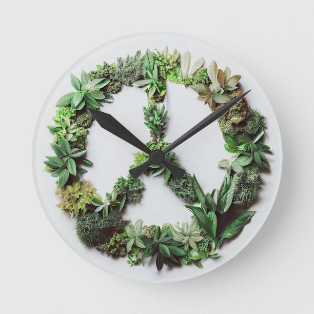Relógio Redondo Paz verde (Frente)