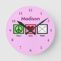 Peace Love Baton Twirling Personalizado Rosa