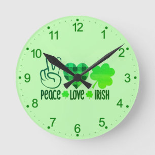Relógio Redondo Peace Love Irish-66677