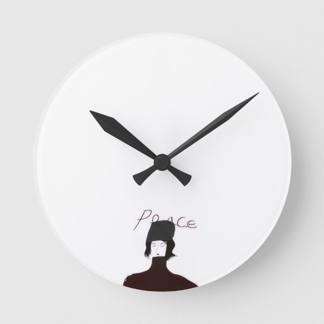 Relógio Redondo Peace Minimal Art Wall Clock (Frente)