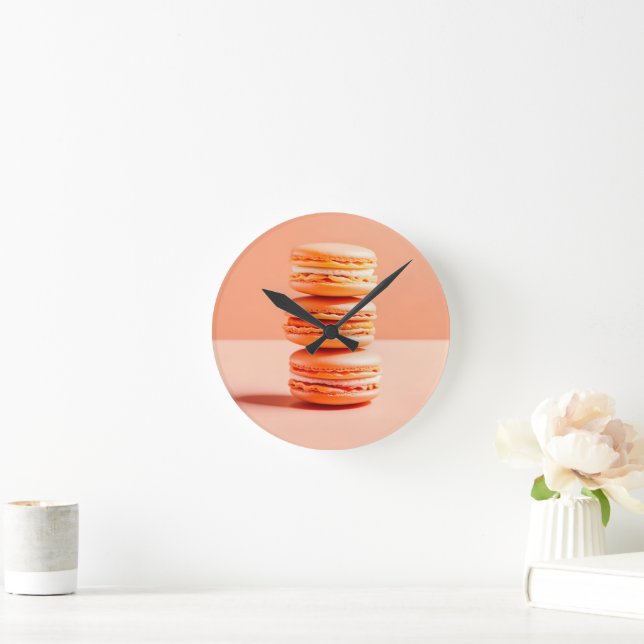 Relógio Redondo Peach Fuzz, Macaroons, (Lar)