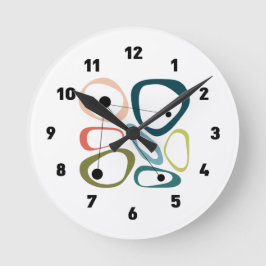 Relógio Redondo Pebbles Moderno do meio século