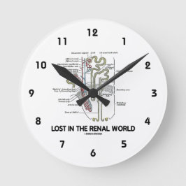 Relógio Redondo Perdido no mundo renal (rim Nephron)