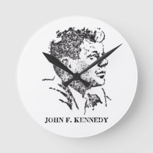 Relógio Redondo Perfil de John F. Kennedy em 1963